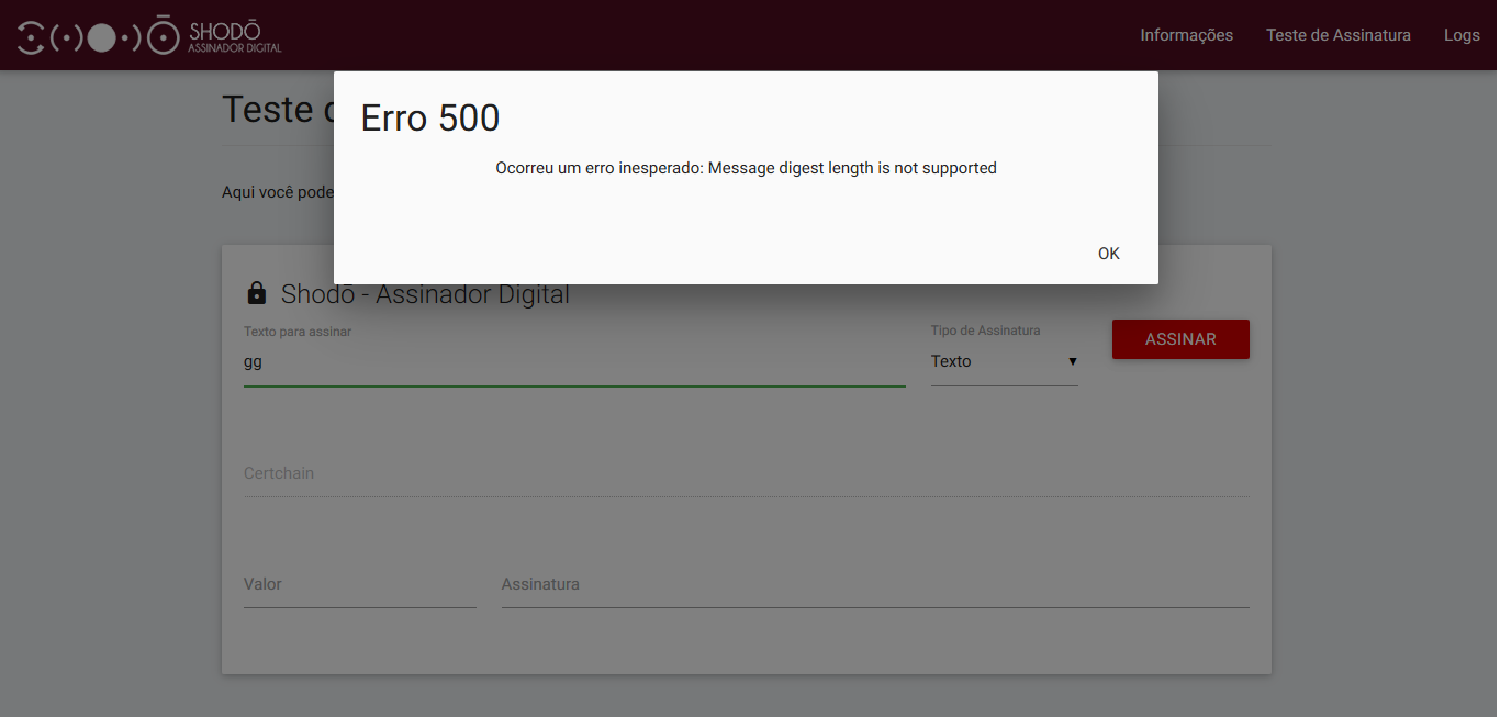 Tela de erro do PJe da Justiça do Trabalho